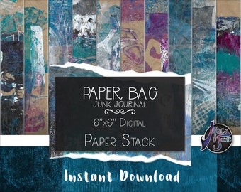 Paper Bag Junk Journal Digital Paper Pad