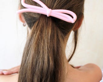 Cherie Rose Hair Clip Pink Bow Barrette
