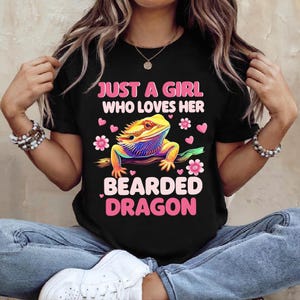 Cool Bearded Dragon Art For Girls Women Bearded Dragon Lover, Bearded Dragon Shirt, Bearded Dragon Gifts, Flower Shirt, Bearded Dragon Girls