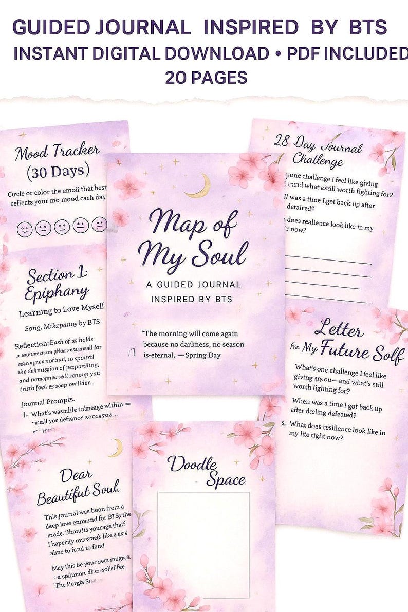 Map of My Soul-bts Inspired Guided Journal | Printable Mental Health ...