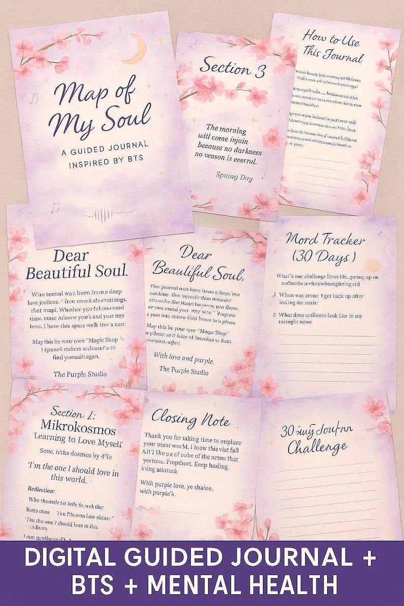 Map of My Soul-bts Inspired Guided Journal | Printable Mental Health ...