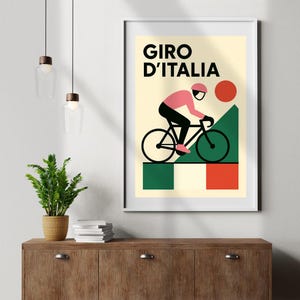 Giro D'Italia Cycling Poster: Bauhaus Bike Art Print (Digital Download)