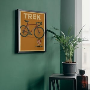 Trek Retro Cycling Digital Download Print – Vintage Road Bike Art Poster | Classic Bicycle Wall Decor | Gift for Cyclists & Bike Lovers