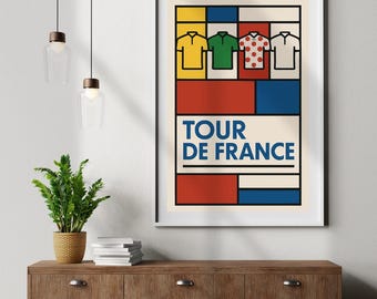 Bauhaus Cycling Poster: Minimalist Modern Art Print (Digital Download)