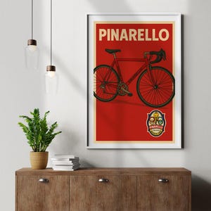 Pinarello Retro Cycling Digital Download Print – Vintage Road Bike Art Poster | Classic Bicycle Wall Decor | Gift for Cyclists & Bike Lovers
