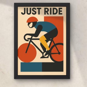Bauhaus Cycling Art Print – Minimalist Bike Poster | Modern Bicycle Wall Decor | Gift for Cyclists
