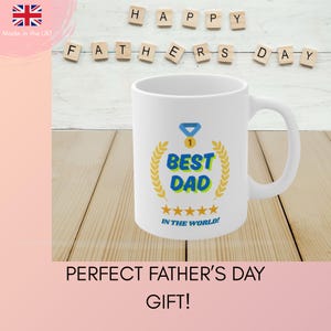 Mug pour l&#39;anniversaire d&#39;un père, meilleur papa du monde, cadeau pour papa, beau-père, beau-père, tasse à café amusante ou sentimentale