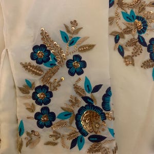 Abito in seta Sheesha ricamato con Dupatta in organza / Abito indiano pakistano immagine 6