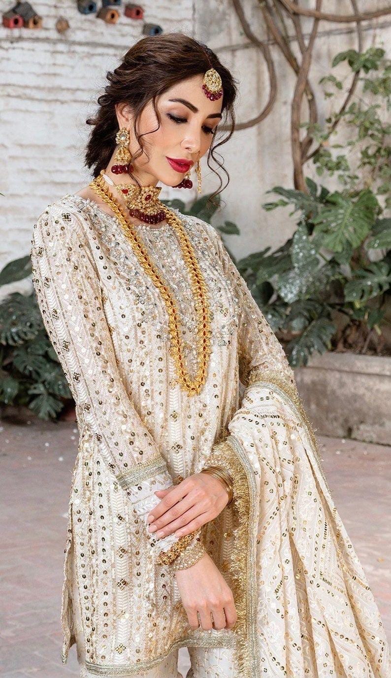 White Gold Nikkah Suit - Etsy