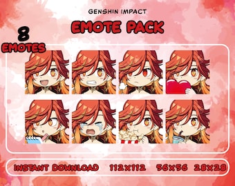Mavuika Emote Pack – Anime Emotes for Twitch & Discord (8 PNG)