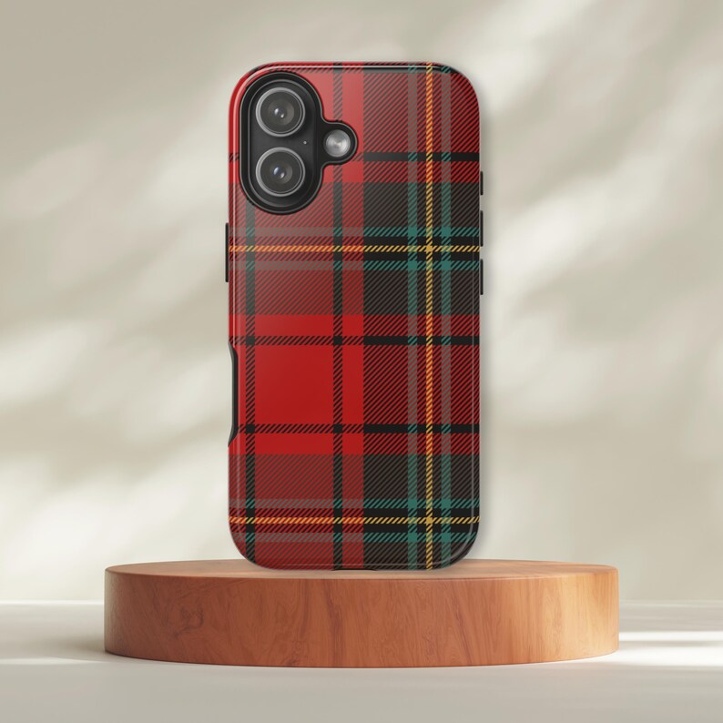 Rot karierte iPhone Hülle, Tartan Weihnachten Urlaub Preppy Handyhülle für 17 Pro Max 16 15 14 13 12 altes Geld ästhetisches Geschenk für Sie oder einen Freund Bild 8