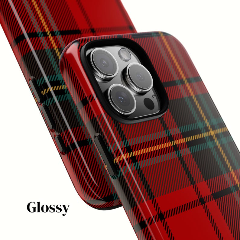 Rot karierte iPhone Hülle, Tartan Weihnachten Urlaub Preppy Handyhülle für 17 Pro Max 16 15 14 13 12 altes Geld ästhetisches Geschenk für Sie oder einen Freund Bild 6