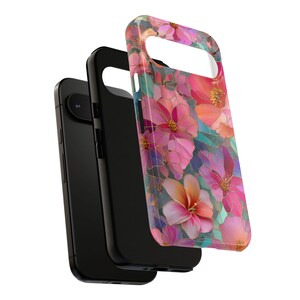 Floral Stained Glass Effect Google Pixel Case 9 9Pro 9A 8 8A 8Pro 7 7A 6A 5A Colorful Pastel Tough Phone Cover Artistic Cute Gift for Her image 7