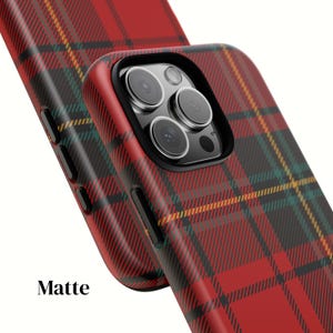 Rot karierte iPhone Hülle, Tartan Weihnachten Urlaub Preppy Handyhülle für 17 Pro Max 16 15 14 13 12 altes Geld ästhetisches Geschenk für Sie oder einen Freund Bild 7