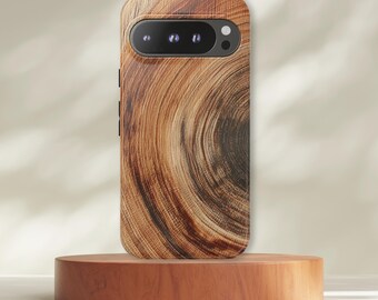Wood Print Google Pixel Case 9 9Pro 9A 8 8A 8Pro 7 7A 6A 5A Forestcore Nature Lover Tough Phone Cover Rustic Woodland Gift for Him or Me