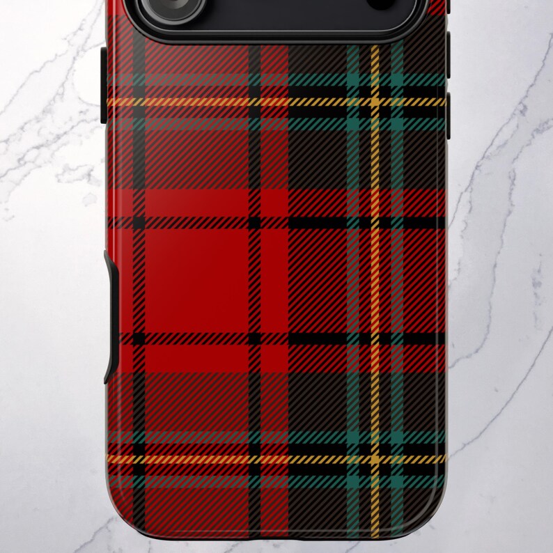 Rot karierte iPhone Hülle, Tartan Weihnachten Urlaub Preppy Handyhülle für 17 Pro Max 16 15 14 13 12 altes Geld ästhetisches Geschenk für Sie oder einen Freund Bild 3