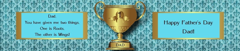 25 Water Proof Water Bottle Labels for Father/'s Day