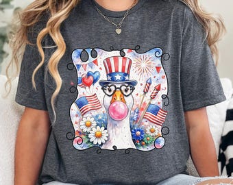 4th Of July Goose Shirt, Fourth of July Tee, Patriotic Shirt, July Fourth Goose Shirt, American Family Tee, Independence Day Shirt 605003