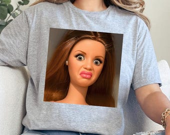 Distressed Doll Face Meme Shirt, Viral Internet Shirt, Cringy Shirt, Sarcastic Doll Face Shirt, Disgusted Doll Face Shirt 606085