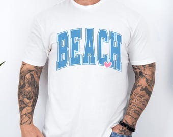 Beach Varsity Shirt, Coastal Summer Tee, Preppy Beach Vacation Shirt, Cute Seaside Graphic Tee, Ocean Lover Shirt 605329