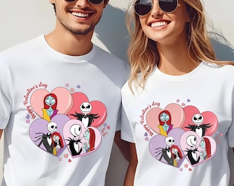 Jack and Sally Valentine's Day Shirt, Jack and Sally Matching Shirt,Nightmare Jack And Sally Valentine Shirt, Jack And Sally Love Tee 602507
