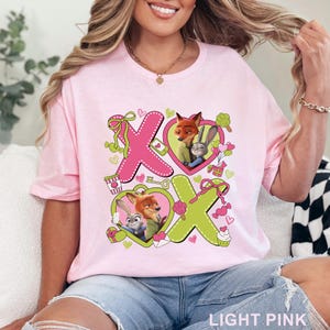 Camiseta de San Valentín XOXO de Zootopia, Camiseta de Nick Wilde y Judy Hopps, Camiseta de San Valentín de Zootopia 2, Camiseta de pareja de zorro y conejo, Camiseta de regalo de San Valentín 604535 imagen 9