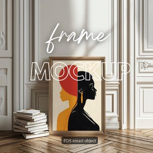 Afro-kunstlijstmodel DIN A-verhouding – vintage muurlijst PSD voor afdrukbare kunst, posterweergave, presentatie van digitale kunst, bohogalerijmuur