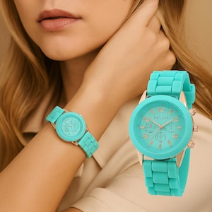 Trendy Women’s Silicone Quartz Watch – Casual Fashion Luxury Wristwatch, Lightweight Shock-Resistant Design – Ideal Gift for 2025
