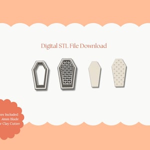 Coffin Ice Cream Sandwich Clay Cutter | Coffin Sandwich STL File – Digital Halloween Cutter for Spooky Earrings & Sweet Clay Crafts