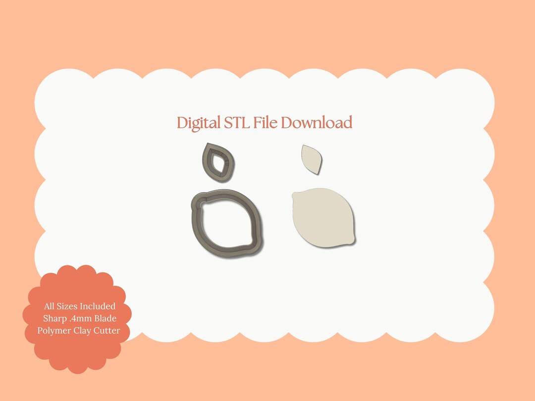 Lemon No. 2 Clay Cutter | Lemon STL File - Digital Citrus Cutter