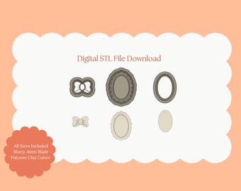 Portrait Dangle No. 1 Clay Cutter | Portrait Dangle STL File - Artistic Clay Cutter for Vintage Earrings and Artful Crafts
