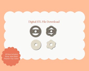 Cortador de arcilla con forma de rosquilla / Archivo STL con forma de rosquilla - Cortador de alimentos digital para pendientes bonitos y dulces manualidades de arcilla