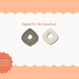 Lerutstickare för diamantformade munkar | Lerutstickare för diamantformade munkar i STL-format - Digital geometrisk utstickare för unika örhängen och moderna lerhantverk