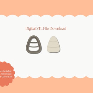 Candy Corn Clay Cutter | Candy Corn STL File – Digital Halloween Cutter for Cute Earrings & Sweet Clay Crafts