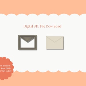 Liebesbrief Nr. 2 Ausstechform | Love Letter No. 2 STL Datei - Digitaler Valentinstag Ausstecher für romantische Ohrringe & niedliche Tonarbeiten