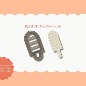Popsicle No. 1 Clay Cutter | Popsicle STL File – Summer Digital Cutter for Ice Cream Earrings and Dessert Crafts