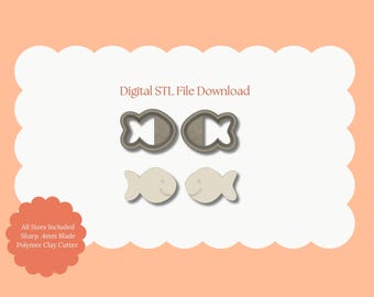 Goldfish Cracker Clay Cutter | Goldfish Cracker STL File - Digital Snack Cutter for Cute Earrings and Food DIY