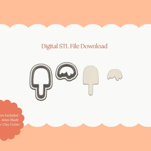 Popsicle No. 2 Clay Cutter | Frozen Treat STL File – Popsicle Digital Cutter for Summer Earrings and Beach Crafts
