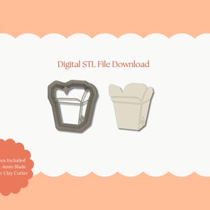Chinese Takeout Clay Cutter | Chinese Takeout STL File – Digital Food Cutter for Cute Earrings & Takeout-Themed Clay Crafts