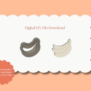 Banana Clay Cutter | STL File Download Polymer Clay Cutter Breakfast Spring Summer Fruit