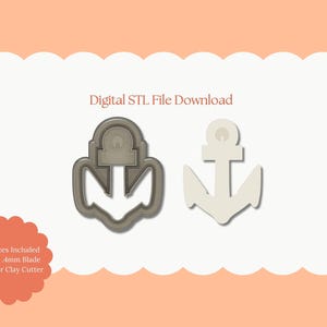 Anchor Clay Cutter | Anchor STL File – Digital Nautical Cutter for Ocean Earrings & Maritime Clay Crafts