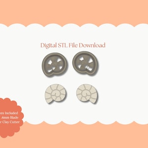 Ocean Snail Clay Cutter | Ocean Snail STL File – Digital Marine Cutter for Sea Earrings and Coastal Polymer Clay Projects