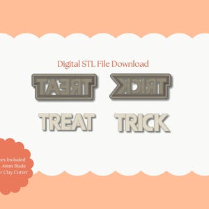 Trick or Treat Clay Cutter | Digital STL File Halloween Polymer Clay Cutter for DIY Cute Earrings and Handmade Spooky Accessories