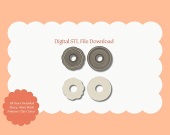 Donut No. 3 Clay Cutter | Donut No. 3 STL File - Digital Food Cutter for Cute Earrings & Sweet Clay Crafts
