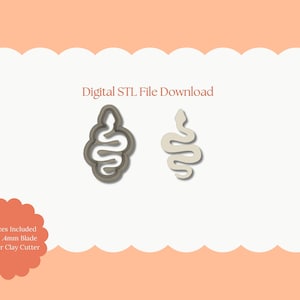 Snake Mirrored Set Clay Cutter | Snake Mirror Set STL File – Digital Gothic Cutter for Edgy Earrings & Unique Clay Crafts