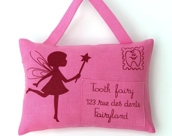 Tooth fairy pillow. Toddler's gift. Gift for age 4 to 12 girl. 1st tooth gift. First tooth. Pink gift. Birthday for a girl. Girly gift