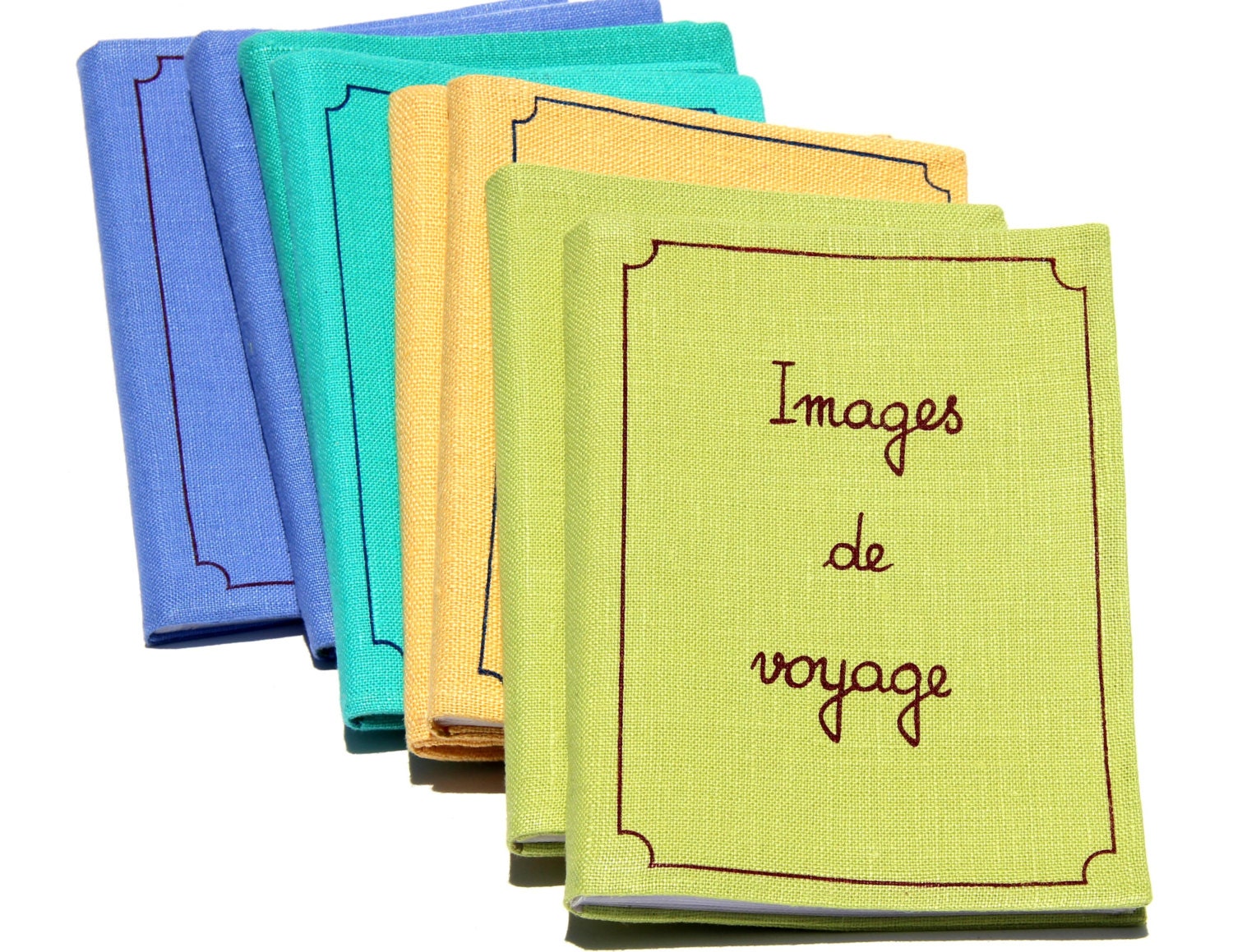 Simple Travel Photo Album. Brag Book. Gift For Him. Her. Photo Album With French Words . "Images De Voyage' Handwriting Linen