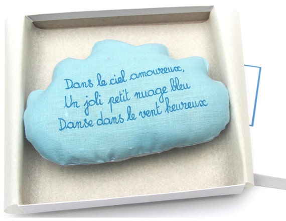 Hedendaags Baby Rattle CLOUD with French poem . Baby Shower Gift . | Etsy IA-82