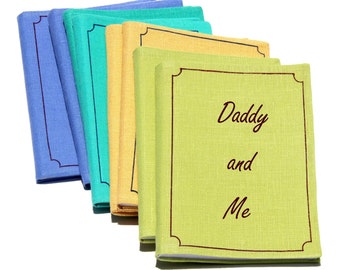 Small linen photo album with Daddy and Me. Dad&#39;s Brag book. Father&#39;s present in gift box. Gift for men, for him, his birthday. 4x6 photos