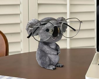 Koala Glasses Holder Stand, Animal Eyeglass Holder, Desk Organizer Decor, Funny Koala Figurine, Office & Home Gift, Animal Desk Decor